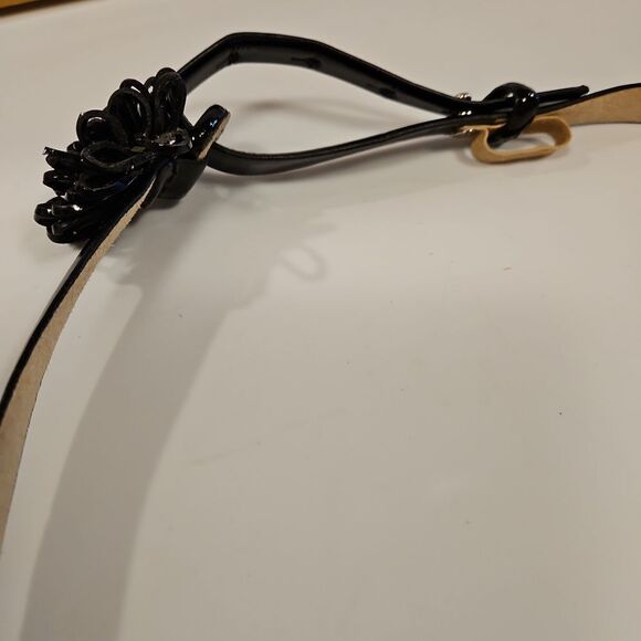 Black Patent Statement Belt sz waist 27"-30" Like New - Picture 3 of 3